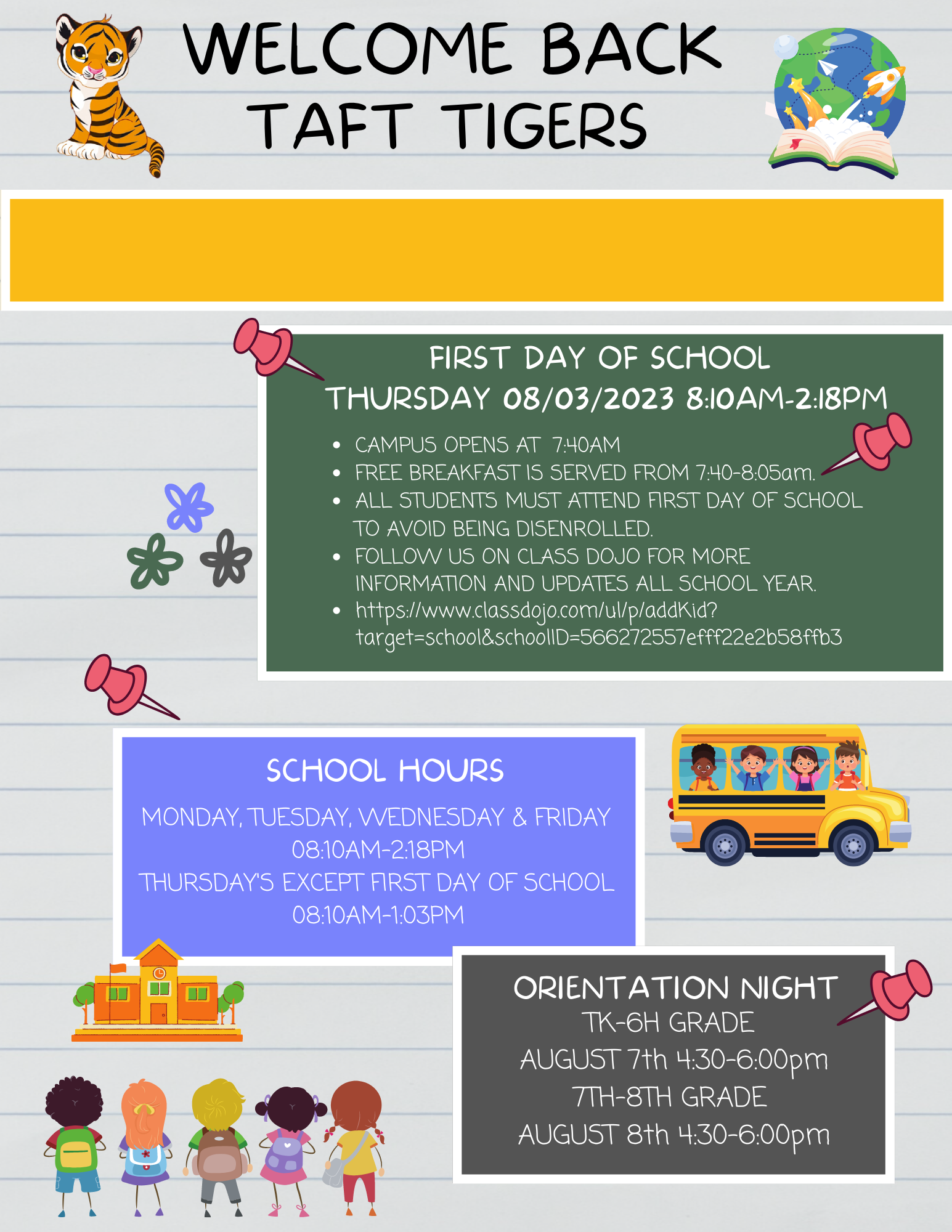 Welcome Back Taft Tigers